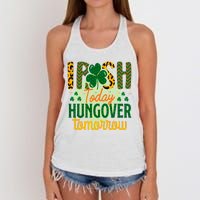 Irish Today, Hungover Tomorrow Funny St Patrick's Day Women's Knotted Racerback Tank