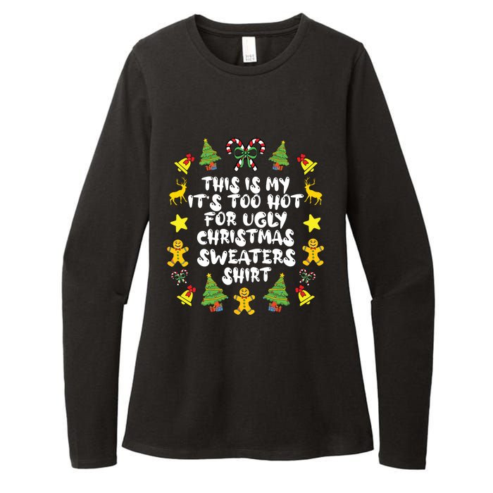 Its Too Hot For Ugly Christmas In July Sweaters Funny Xmas Womens CVC Long Sleeve Shirt