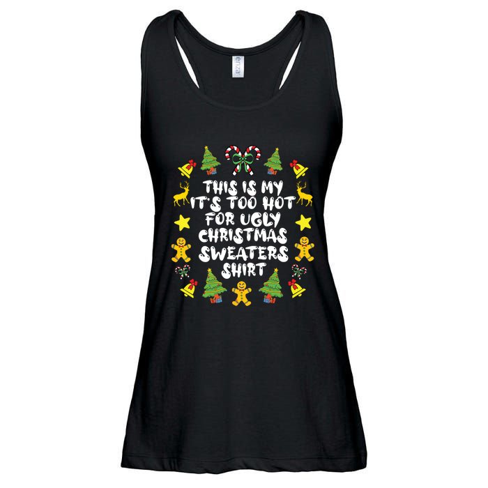 Its Too Hot For Ugly Christmas In July Sweaters Funny Xmas Ladies Essential Flowy Tank