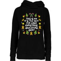 Its Too Hot For Ugly Christmas In July Sweaters Funny Xmas Womens Funnel Neck Pullover Hood