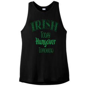 Irish Today, Hungover Tomorrow Funny St Patrick's Day Ladies PosiCharge Tri-Blend Wicking Tank