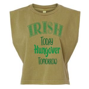 Irish Today, Hungover Tomorrow Funny St Patrick's Day Garment-Dyed Women's Muscle Tee