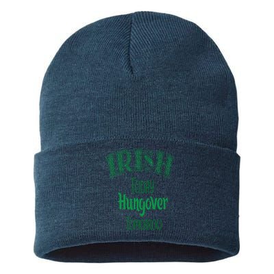 Irish Today, Hungover Tomorrow Funny St Patrick's Day Sustainable Knit Beanie