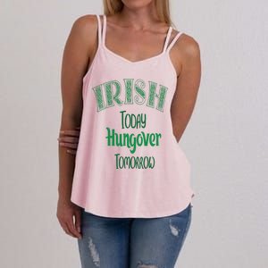 Irish Today, Hungover Tomorrow Funny St Patrick's Day Women's Strappy Tank