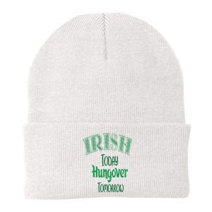 Irish Today, Hungover Tomorrow Funny St Patrick's Day Knit Cap Winter Beanie