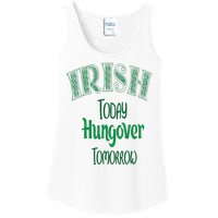 Irish Today, Hungover Tomorrow Funny St Patrick's Day Ladies Essential Tank