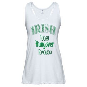 Irish Today, Hungover Tomorrow Funny St Patrick's Day Ladies Essential Flowy Tank