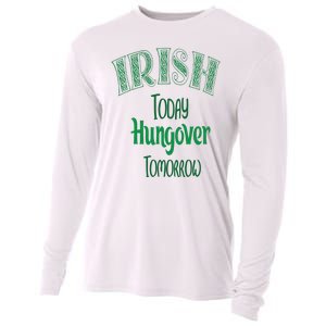 Irish Today, Hungover Tomorrow Funny St Patrick's Day Cooling Performance Long Sleeve Crew