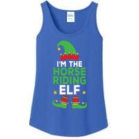 IM The Horse Riding Elf Family Holiday Matching Christmas Gift Ladies Essential Tank