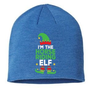 IM The Horse Riding Elf Family Holiday Matching Christmas Gift Sustainable Beanie