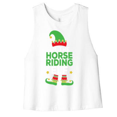 IM The Horse Riding Elf Family Holiday Matching Christmas Gift Women's Racerback Cropped Tank