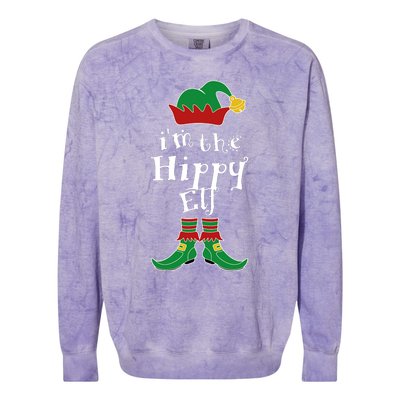 Im The Hippy Elf Family Matching Funny Colorblast Crewneck Sweatshirt