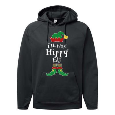 Im The Hippy Elf Family Matching Funny Performance Fleece Hoodie