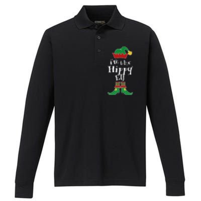 Im The Hippy Elf Family Matching Funny Performance Long Sleeve Polo