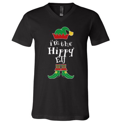 Im The Hippy Elf Family Matching Funny V-Neck T-Shirt