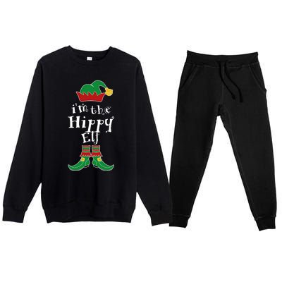 Im The Hippy Elf Family Matching Funny Premium Crewneck Sweatsuit Set