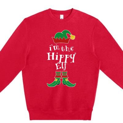 Im The Hippy Elf Family Matching Funny Premium Crewneck Sweatshirt