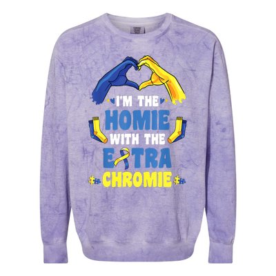 I'm The Homie With Extra Chromie Down Syndrome Awareness Day Colorblast Crewneck Sweatshirt