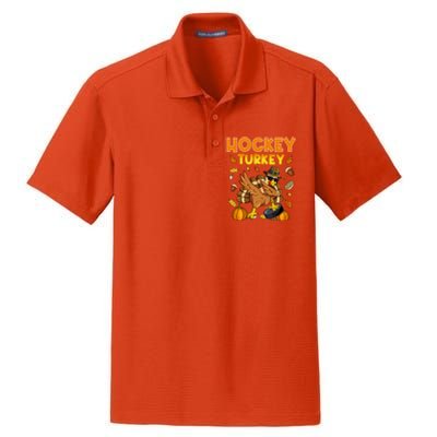 IM The Hockey Turkey Dabbing Thanksgiving Funny Thankful Gift Dry Zone Grid Polo