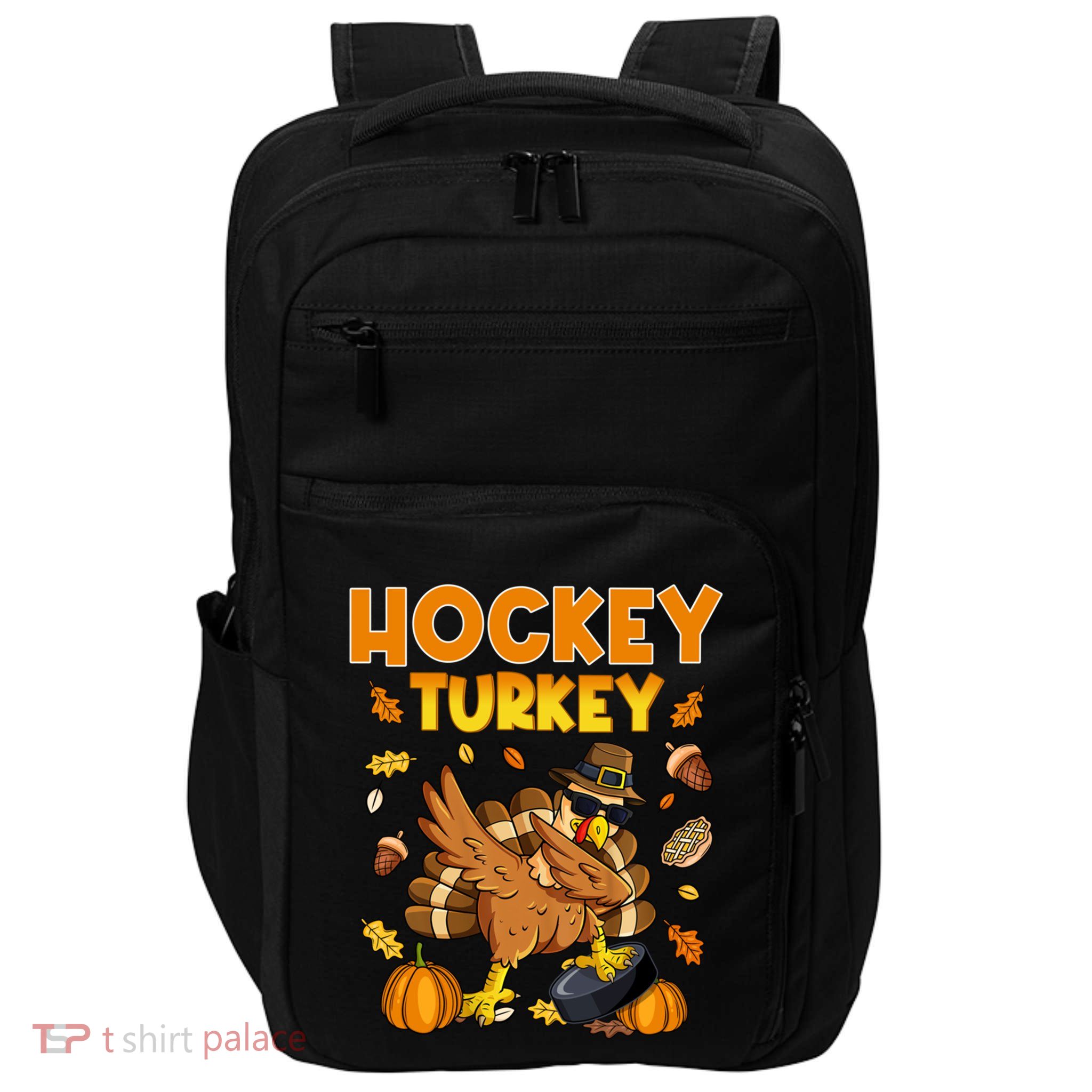 IM The Hockey Turkey Dabbing Thanksgiving Funny Thankful Gift Impact Tech Backpack