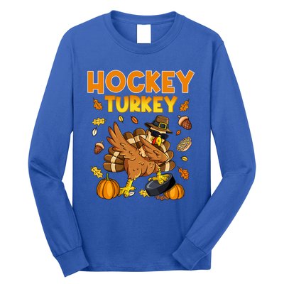 IM The Hockey Turkey Dabbing Thanksgiving Funny Thankful Gift Long Sleeve Shirt