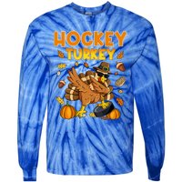 IM The Hockey Turkey Dabbing Thanksgiving Funny Thankful Gift Tie-Dye Long Sleeve Shirt