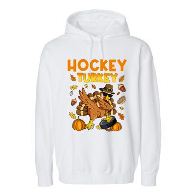 IM The Hockey Turkey Dabbing Thanksgiving Funny Thankful Gift Garment-Dyed Fleece Hoodie