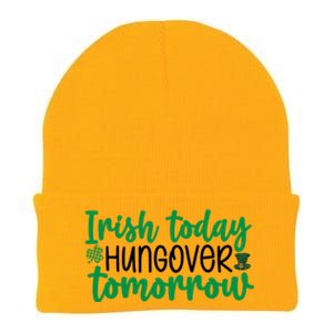 Irish Today Hungover Tomorrow Funny St Patricks Day Knit Cap Winter Beanie