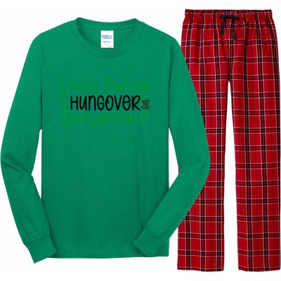 Irish Today Hungover Tomorrow Funny St Patricks Day Long Sleeve Pajama Set