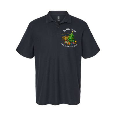 In This House We Celebrate Love Teacher Christmas Softstyle Adult Sport Polo