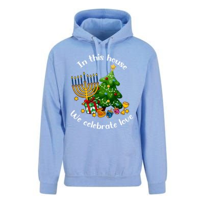 In This House We Celebrate Love Teacher Christmas Unisex Surf Hoodie