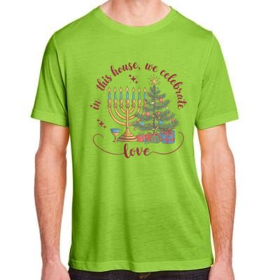 In This House We Celebrate Love Teacher Christmas Adult ChromaSoft Performance T-Shirt