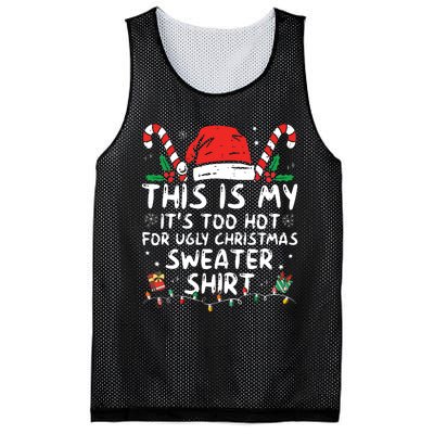 Its Too Hot For Ugly Christmas Shirts Funny Xmas Mesh Reversible Basketball Jersey Tank