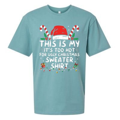 Its Too Hot For Ugly Christmas Shirts Funny Xmas Sueded Cloud Jersey T-Shirt