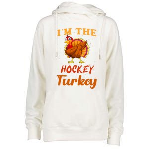 Im The Hockey Turkey Funny Thanksgiving Matching Family Great Gift Womens Funnel Neck Pullover Hood