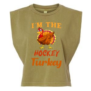 Im The Hockey Turkey Funny Thanksgiving Matching Family Great Gift Garment-Dyed Women's Muscle Tee