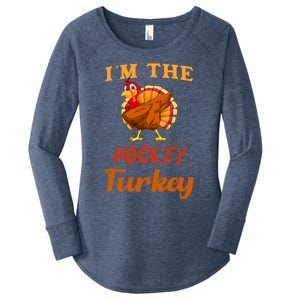 Im The Hockey Turkey Funny Thanksgiving Matching Family Great Gift Women's Perfect Tri Tunic Long Sleeve Shirt