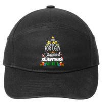 Its Too Hot For Ugly Christmas Sweaters Funny Xmas Pjs 7-Panel Snapback Hat