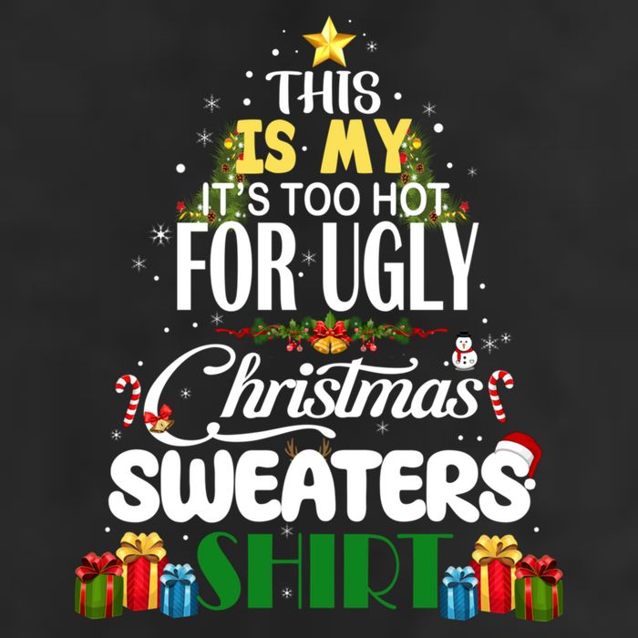Its Too Hot For Ugly Christmas Sweaters Funny Xmas Pjs Microfiber Hand Towel