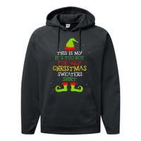 It's Too Hot For Ugly Christmas Funny Xmas  Performance Fleece Hoodie