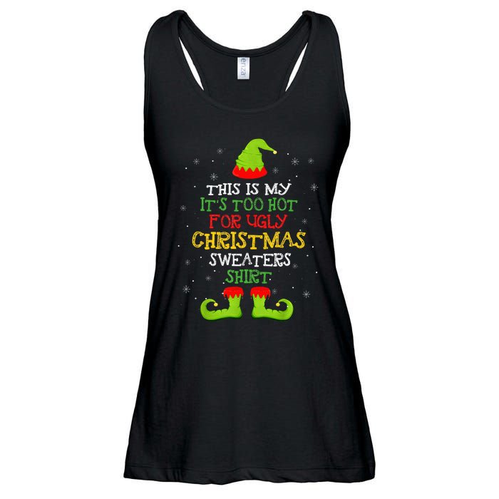 It's Too Hot For Ugly Christmas Funny Xmas  Ladies Essential Flowy Tank