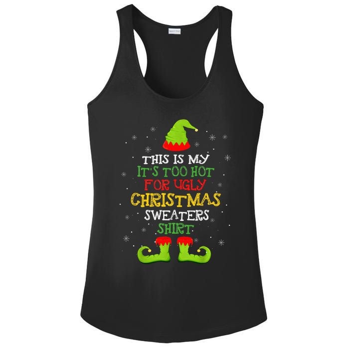 It's Too Hot For Ugly Christmas Funny Xmas  Ladies PosiCharge Competitor Racerback Tank