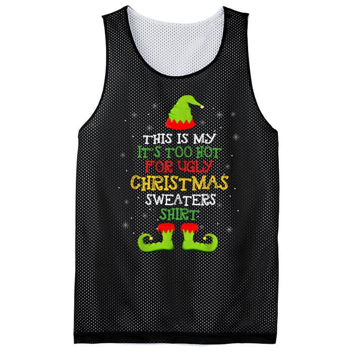 It's Too Hot For Ugly Christmas Funny Xmas  Mesh Reversible Basketball Jersey Tank