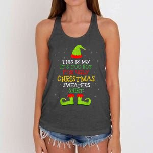 It's Too Hot For Ugly Christmas Funny Xmas  Women's Knotted Racerback Tank