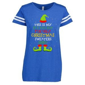 It's Too Hot For Ugly Christmas Funny Xmas  Enza Ladies Jersey Football T-Shirt