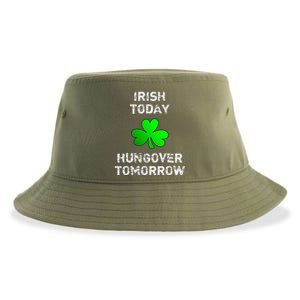 Irish Today Hungover Tomorrow Funny Patrick's Day Sustainable Bucket Hat