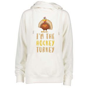 Im The Hockey Turkey Thanksgiving Matching Funny Player Meaningful Gift Womens Funnel Neck Pullover Hood