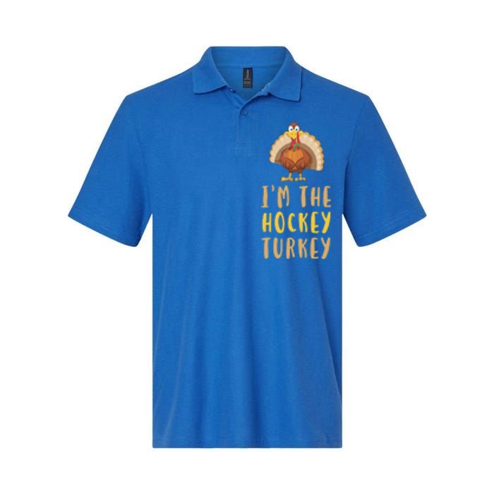 Im The Hockey Turkey Thanksgiving Matching Funny Player Meaningful Gift Softstyle Adult Sport Polo