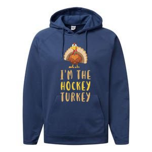 Im The Hockey Turkey Thanksgiving Matching Funny Player Meaningful Gift Performance Fleece Hoodie