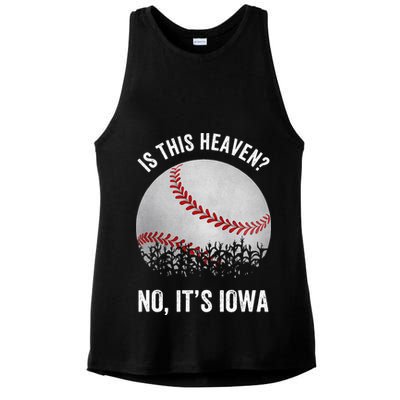 Is This Heaven No Its Iowa Vintage Baseball Corn Fields Ladies PosiCharge Tri-Blend Wicking Tank